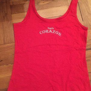 New Corazon Tequila Red Tank Top Ladies/Women's Size Medium/Large 97% cotton